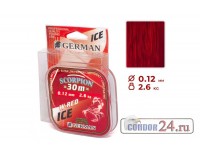 Леска зимняя GERMAN W-Red 30 м., сечение 0,12 мм